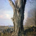 <span>Trees on a Line #49, Winter</span><br/>2011, oil on canvas, 101 x 77 in.