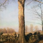 <span>Trees on a Line #63, Winter</span><br/>2007, oil on panel, 32 x 24 in.