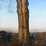 <span>Trees on a Line #28, Winter</span><br/>2004, oil on panel, 32 x 24 in.