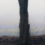 <span>Trees on a Line #26, Spring</span><br/>2004, oil on panel, 32 x 24 in.